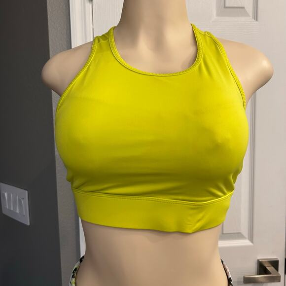 Activewear Set – Fabletics Neon Sports Bra L + Old Navy Floral Capri Leggings XL - Picture 7 of 7